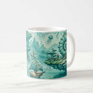 Tee Grün Seelandschaft Traum Surreal Fantasie Kaffeetasse