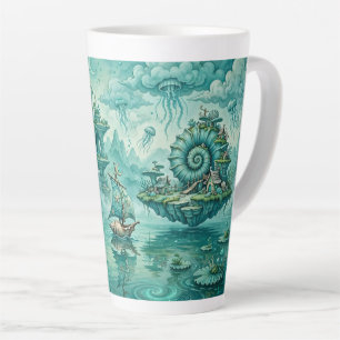 Tee Grün Seelandschaft Traum Surreal Fantasie Milchtasse