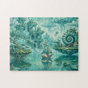 Tee Grün Seelandschaft Traum Surreal Fantasie Puzzle
