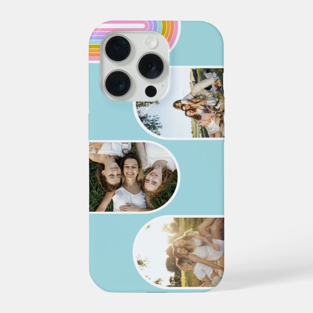 Tee Grün Süße Moderne 3-Foto-Layout individuell iPhone Hülle (Rückseite)