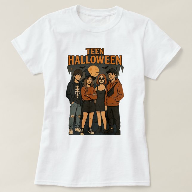 Tee Halloween Night Basic Long Sleeve T - Shirt (Design vorne)