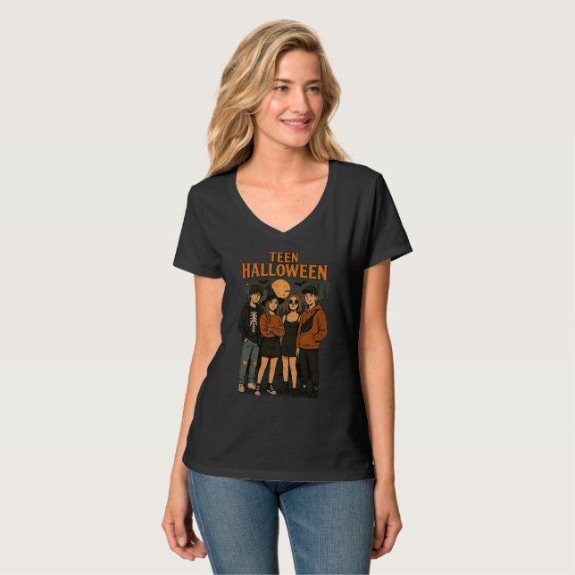 Tee Halloween Night Basic Long Sleeve T - Shirt (Vorderseite Vollansicht)