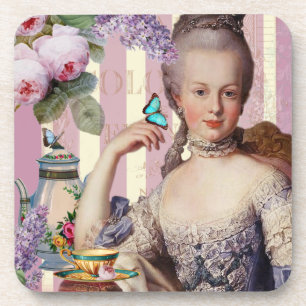 Tee im Petit Trianon – rosa Untersetzer