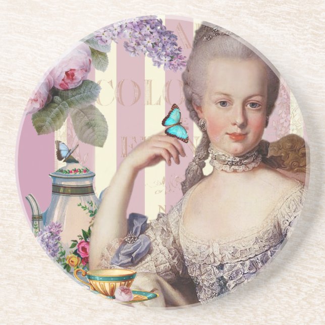 Tee im Petit Trianon – rosa Untersetzer (Vorne)