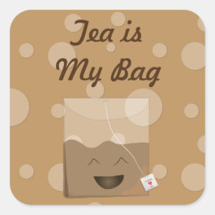 Tee ist meine Tasche Quadratischer Aufkleber