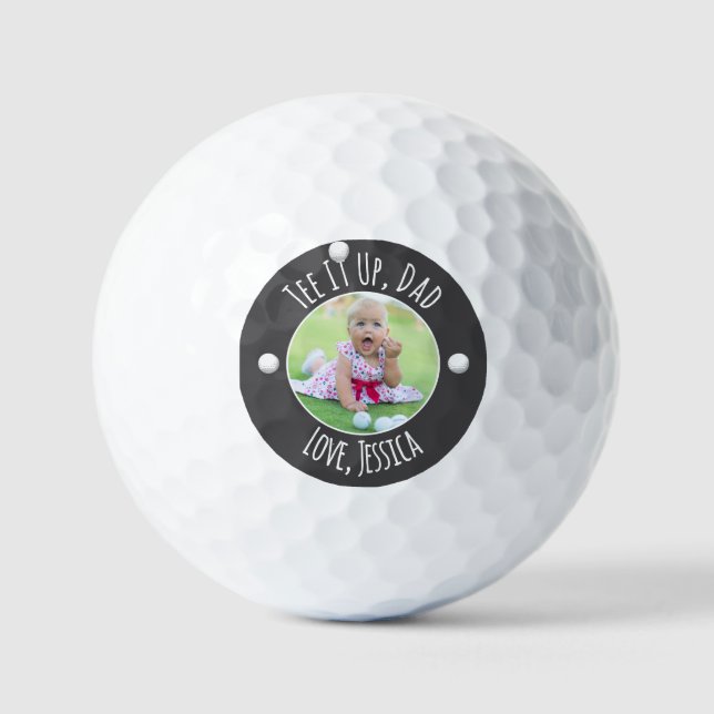 Tee It Up Dad Benutzerdefiniertes Foto Golfball (Vorderseite)