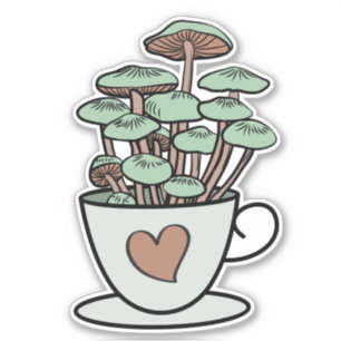 Tee/Kaffee-Cup-Aufkleber für Pilze Aufkleber