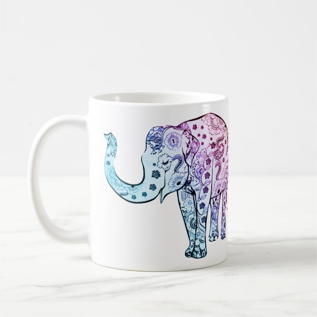 Tee-Kaffee-Tasse des Elefanten tierische bunte Tasse (Links)