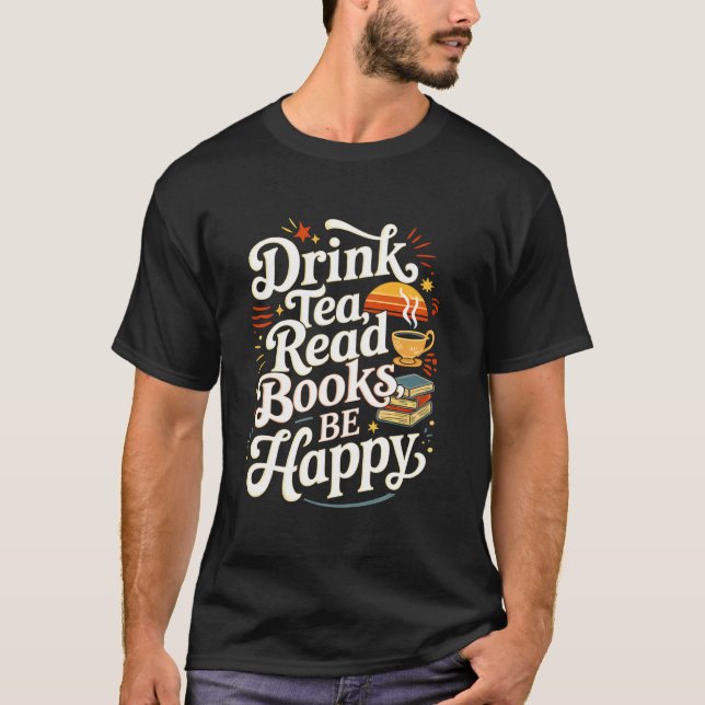 Tee lesen Bücher lesen glücklich (Vorderseite)
