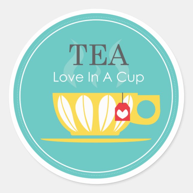 Tee - Liebe im Cup Runder Aufkleber (Vorderseite)