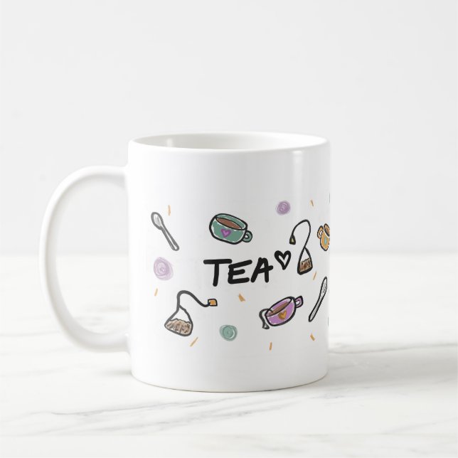 Tee-Liebhaber-Tasse, Illustration  Kaffeetasse (Links)