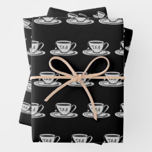 Tee-Liebhaber-Zeichnung Minimalist Geschenkpapier Set