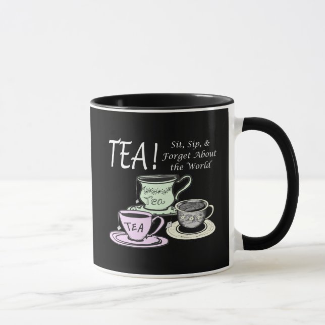 Tee-Lover-Positivitätssatz - Sit Sip Vergessen Tasse (Rechts)