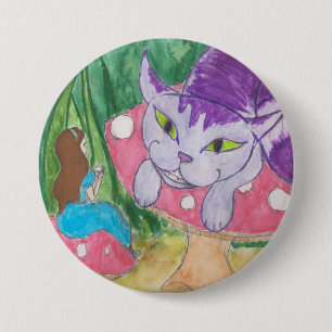 Tee mit Cheshire-Katze Button
