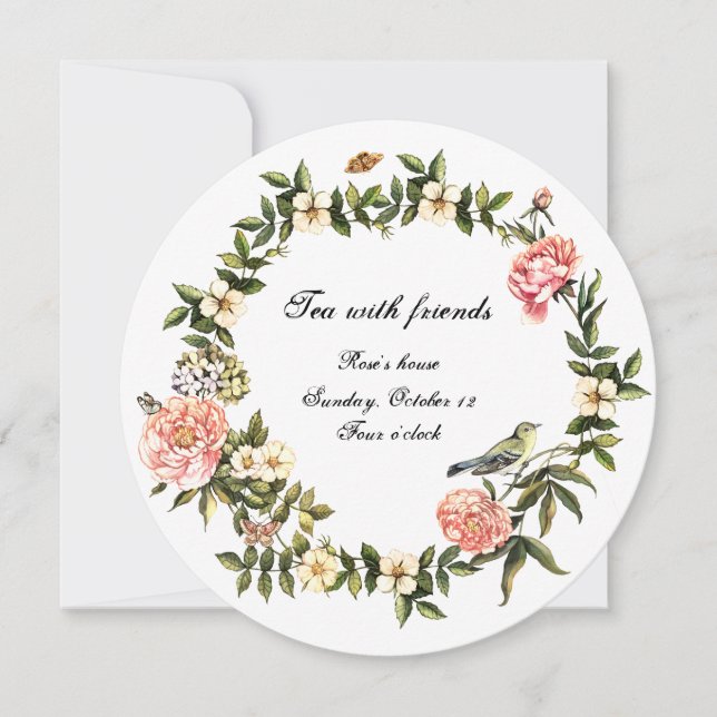 Tee mit Freunden Einladung (Vorderseite)