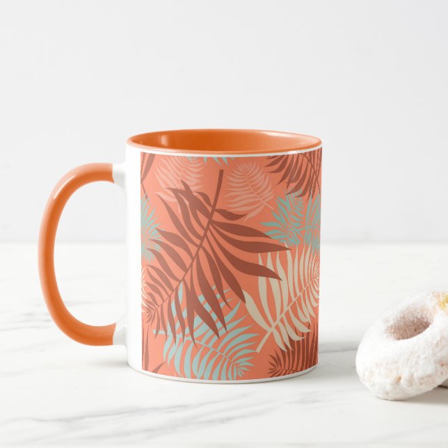 Tee mit Milch Orange Mandarine Tasse (Mit Donut)