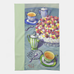 Tee mit Pavlova Kuchen-Tee-Tuch Handtuch