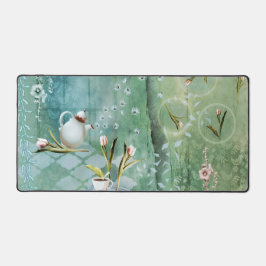 Tee mit Tulips Fairytale Illustration Schreibtischunterlage