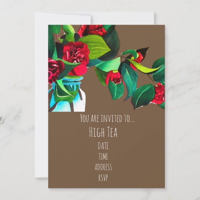 Tee-Nachmittagstee-Party Einladung (Vorderseite)