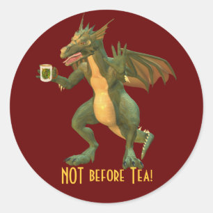 Tee oder Coffee Dragon Runder Aufkleber