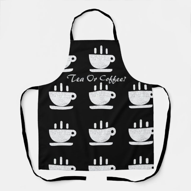 Tee oder Kaffee? Schwarz Schürze (Vorderseite)