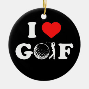 Tee off I love Golf Club Golfer  Keramik Ornament