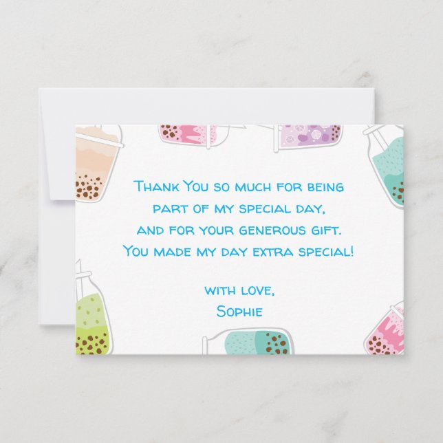 Tee par bobba tea Geburtstag Dankeskarte (Vorderseite)