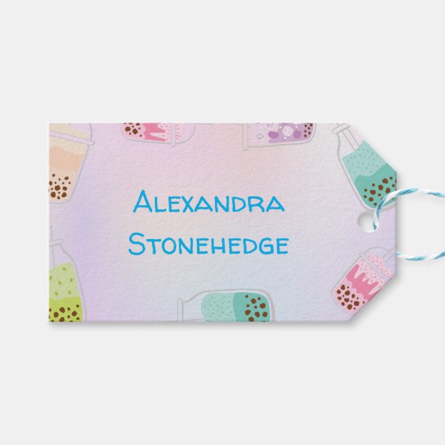 Tee par bobba tea Geburtstag Geschenkanhänger (Vorderseite (Horizontal))