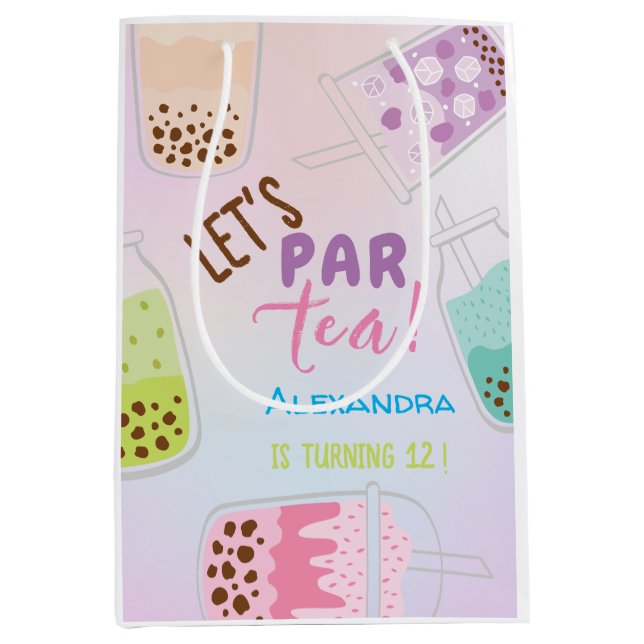 Tee par bobba tea Geburtstag Mittlere Geschenktüte (Vorderseite)