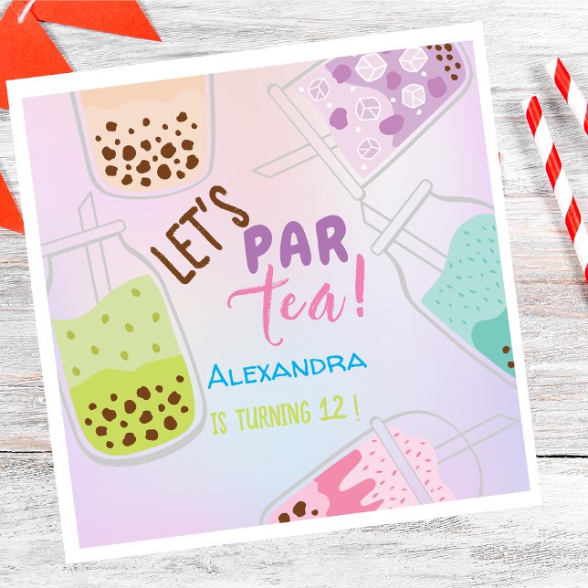 Tee par bobba tea Geburtstag Serviette (Von Creator hochgeladen)