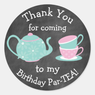 Tee-Party-Aufkleber - Tee am Morgen Runder Aufkleber