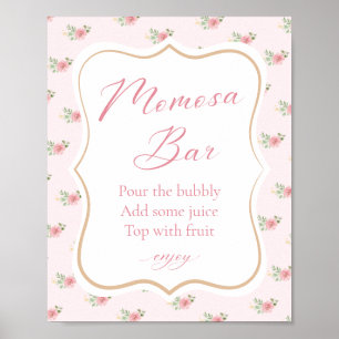 Tee Party Baby Dusche Momosa Bar Poster