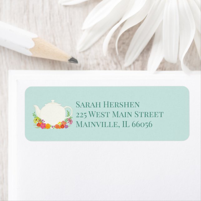 Tee Party Baby Dusche Teapot Frühlingsflora (Insitu)