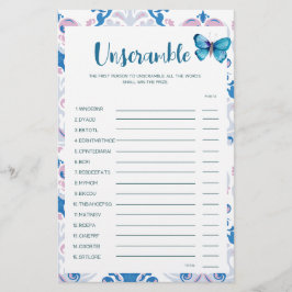 Tee Party Baby Shower Game Baby Word Scramble-Spie