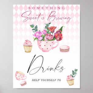 Tee-Party-Baby-Shower - Getränke Poster