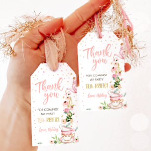 Tee Party Baby wird Girl Pink Babydusche brauen Geschenkanhänger