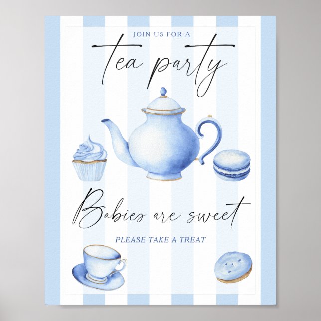 Tee-Party Babydusche Babies sind süß Poster (Vorne)