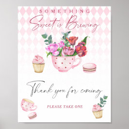 Tee-Party-Babydusche - Danke, dass du gekommen bis Poster