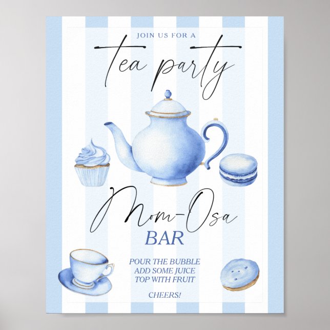 Tee Party Babydusche Momosa Bar Poster (Vorne)