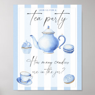 Tee Party Babydusche Rate wie viele Bonbons Poster