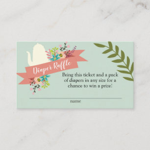 Tee-Party Babydusche Windelwaschkarte Begleitkarte