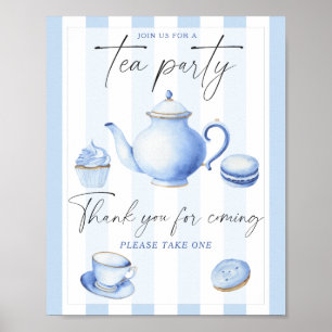 Tee-Party-Babyshower - Danke fürs Kommen Poster