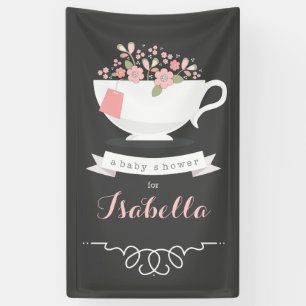 Tee-Party-Blumenbaby-Duschen-Fahne Banner