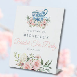 Tee-Party-Brautparty Begrüßungsunterschrift Sockelschild