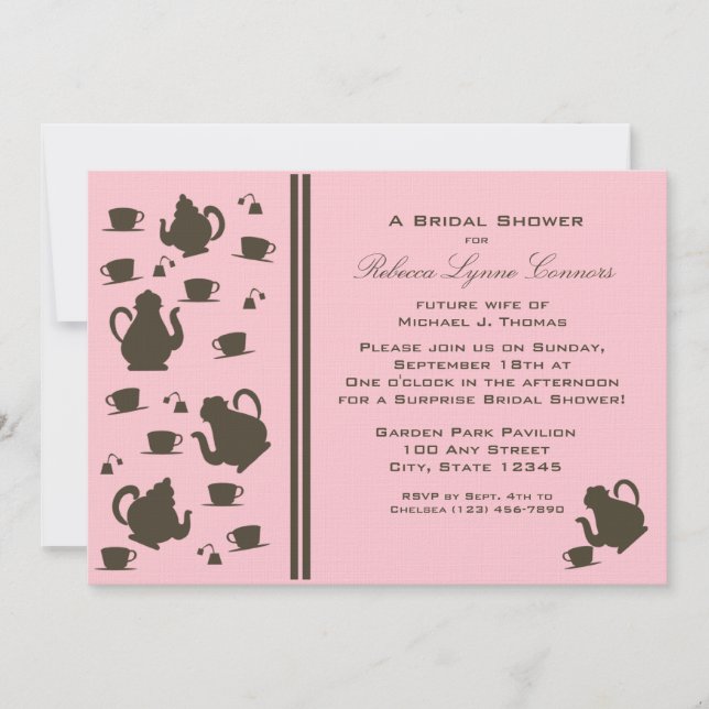 Tee Party/Brautparty Einladung (Vorderseite)
