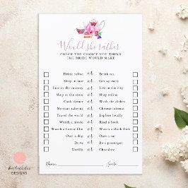 Tee-Party-Brautparty Möchten Sie lieber spielen
