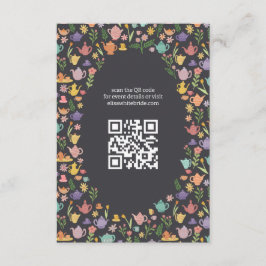 Tee Party Brautparty Niedlich CUSTOM QR Code Begleitkarte