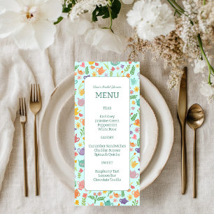Tee-Party-Brautparty Niedlich farbenfroh CUSTOM Menükarte