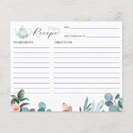 Tee-Party-Brautparty Rezept-Karte