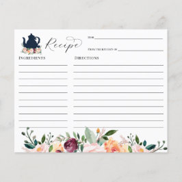 Tee-Party-Brautparty Rezept-Karte